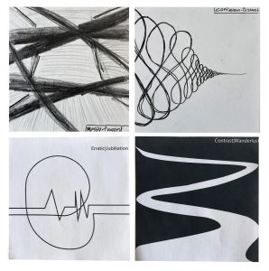 Different kinds of lines conveying different emotions with different image descriptions